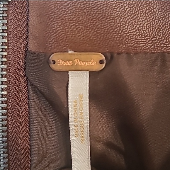 Free People | Faux Leather Mini Skirt - Picture 4 of 7